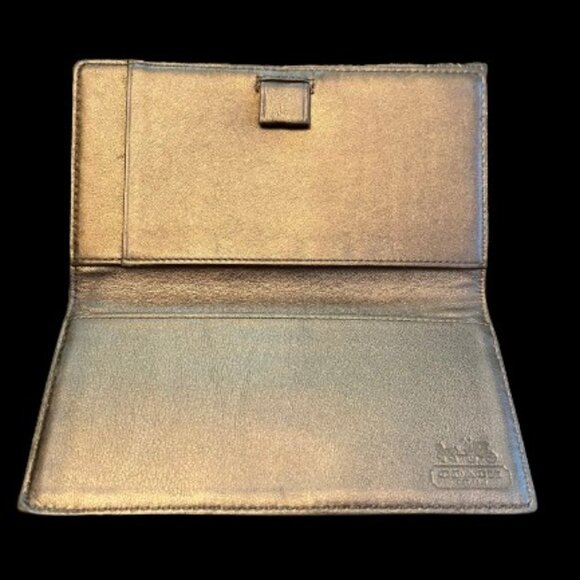 Coach Waverly Tri-Fold Wallet & Checkbook Tan Cream Gold 43629 - EUC - Picture 7 of 8